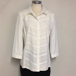 Lafayette 148 White Cotton Shirt, 10